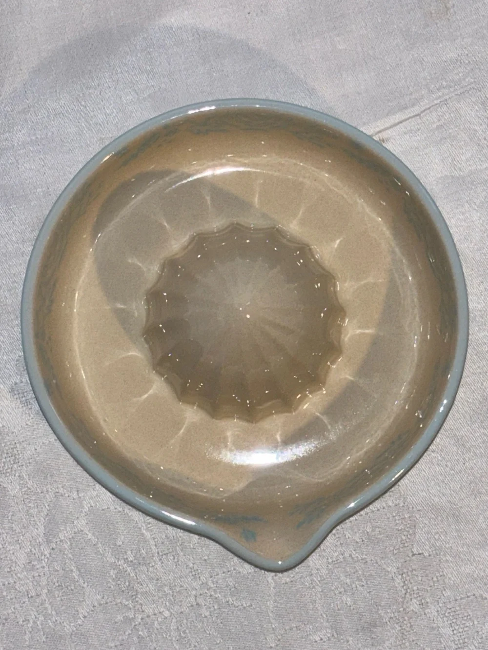Vintage Pastel Blue Ceramic Citrus Juicer Rose Floral Cottagecore Reamer